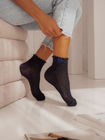 Durchbrochene Damen-Socken mit Fliege