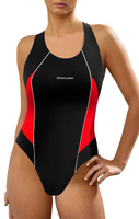 Sesto Senso Damen Einteiliger Badeanzug – Modisch, Komfortabel, Ideal für Schwimmen & Aqua Fitness, 80% Polyamid, 20% Elastan, Schwarz, Für Aktive Frauen