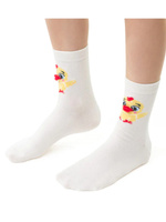 Socken Serie gemustert Ecru/Grau/Weiß