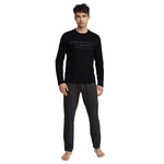 Henderson Herren Pyjama Insure – Bequeme und Stilvolle Nachtwäsche aus 100% Baumwolle, Langarmshirt mit Rundhals, Lange Hosen, Elastischer Bund, Atmungsaktiv, Mehrfarbig, Herbst/Winter Kollektion