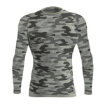 Sesto Senso Herren Thermoaktive Funktionsshirt – Nahtlos, Atmungsaktiv, 4-Wege-Stretch, Antiallergen, Langarm, Poliamid, Sportbekleidung für Winter, Camouflage Design, Hellgrau