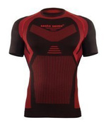 Sesto Senso Herren Thermo Active T-Shirt – Atmungsaktiv, Antibakteriell, Nahtlos, Sportbekleidung für Winter, Kurzarm, Rot, Poliamid-Elastan Mix