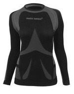 Sesto Senso Damen Thermo Langarmshirt – Atmungsaktiv, Antiallergisch, Nahtlos, Poliamid-Elastan-Mix, Ideal für Wintersport, Grau