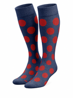 Damenstrümpfe Serie Punkte Blau Rot