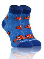 Sesto Senso Skarpetki Baumwolle Kurz – Bunte Muster, Atmungsaktiv, Komfortabel, Für Alltag und Elegante Outfits, Unisex, Hauptmotiv: Fische, Mehrfarbig