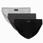 Herren Slips 3BMP-322 Grau Schwarz Weiß