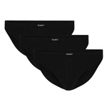 Atlantic Herren Mini Slips Set – Bequeme Baumwollunterwäsche, 95% Baumwolle 5% Elasthan, Ohne Muster, 4er Pack, Schwarz, Basic Kollektion, Tunelgummi, Ideal für Alltag
