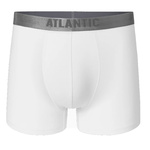 Atlantic Herren Boxershorts – Eng anliegende Unterwäsche aus Pima-Baumwolle und Modal, Elastisch, Atmungsaktiv, Ohne Muster, Farbe: Weiß, Ideal für Komfort, Perfekt für den Alltag