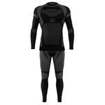 Sesto Senso Herren Thermo Active Set – Atmungsaktive Funktionsunterwäsche aus Poliamid, Antiallergisch, Nahtlos, Für Winter- und Outdoor-Sport, Langarm, Grau