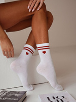 Damenherz-Socken mit Streifen