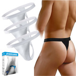 Sesto Senso Herren String Set – Hochwertige Baumwolle, Anatomic Design, Flache Nähte, Nicht einschnürender Bund, 4er Pack, Ideal als Geschenk, Hergestellt in Polen, Komfortable Unterwäsche, Schwarz