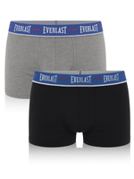 Everlast Herren Baumwoll Boxershorts Set – Bequeme Unterwäsche mit Elastan, 2er Pack, Grau/Schwarz, Ohne Muster, Ideal für Alltag, Regular Fit