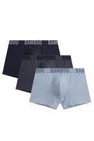 Atlantic Herren Bambus Boxershorts 3er Pack – Bequeme, Atmungsaktive Unterwäsche aus Bambus, Baumwolle & Elastan, Perfekte Passform, Sanft zur Haut, Farben: Grau, Schwarz, Blau, Frühling/Sommer 2025 Kollektion