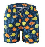 Sesto Senso Herren Badebermuda – Schnelltrocknende Badeshorts aus Polyester, Leicht und Strapazierfähig, Mit Taschen und Kordelzug, Integrierte Mesh-Innenslips, Farbe: Fische, Ideal für Strand und Pool