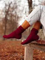Damen Socken Merino 1573 Bordeaux