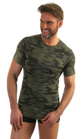 Sesto Senso Herren Thermoaktive T-Shirt Kurzarm – Atmungsaktiv, 4-Wege-Stretch, Antiallergisch, Für Sport & Outdoor, Camouflage Khaki, 100% Polyamid