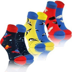 Sesto Senso Herren Socken – Baumwolle Ufo Muster, Hohe Qualität, Nicht Einengend, Flache Nähte, Geschenkverpackung, 3er Pack, Hergestellt in Polen, Bunt