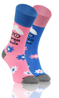Socken Serie Super Babcia Blau, Rosa