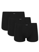 Atlantic Herren Boxershorts Set – Bequeme Baumwolle mit Elastan, Enganliegend, Ohne Muster, 4er Pack, Schwarz, Grau, Weiß, Klassische Kollektion, Innenliegender Gummibund, Standardlänge