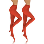 Sesto Senso Damen Strumpfhose Set – Blickdichte Microfaser Strumpfhosen 40 DEN, Weich und Komfortabel, Nahtlos, Perfekte Passform, Vielseitig, Rot, XL, 2er Pack