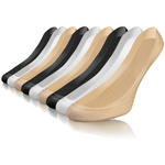 Sesto Senso Damen Ballerina Socken – Antirutsch mit Silikon, Baumwolle, Ideal für Pumps und Ballerinas, Weiß, 9er Set, Komfort und Stabilität, Laser Cut Design, Für Frauen