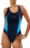Sesto Senso Damen Badeanzug – Einteilig, Modisches Design, Ideal für Schwimmen und Aqua Fitness, Komfort und Passform, 80% Polyamid, 20% Elastan, Blau, Modell 714