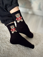 Teddybär im Pullover Kindersocken