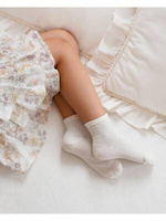 Kindersocken durchbrochen, Farbe Weiß, Größe 29-31