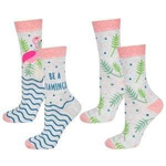 Damen Socken Set Be a Flamingo Grau