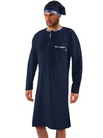 Sesto Senso Herren Nachtshirt Lang mit Schlafmütze – Bequeme Nachtwäsche aus 100% Baumwolle, Atmungsaktiv, Originaldruck, Für jede Jahreszeit, Granatblau, Frühling/Sommer Kollektion