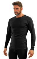 Sesto Senso Herren Langarmshirt – Hochwertige Baumwolle, Elastisch, Komfortabel, Ideal für Alltag, Schwarz, Art. 111, Männlich