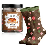 Damen-/Herren-Socken im Geschenkglas Pilzsuppe