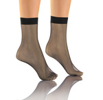 Sesto Senso Damen Skarpetki Kabaretki Kora – Elegante Netzsocken, Bequem mit Ohne Druck Bund, Elastisch und Langlebig, Poliamid, Ideal für Alltag und Besondere Anlässe, Schwarz