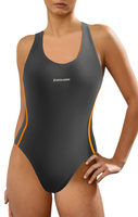 Sesto Senso Damen Einteiler Badeanzug – Modisch, Komfortabel, Ideal für Schwimmen und Aqua Fitness, 80% Polyamid, 20% Elastan, Grafitgrau, Modell 721