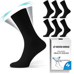 Sesto Senso Herren Gesundheits-Socken – Bequeme Baumwolle, Ohne Gummidruck, Ideal bei Durchblutungsstörungen, Diabetiker-freundlich, Schwarz, Größe 39-42, Atmungsaktiv und Langlebig, Alltags- und Anzugsocken