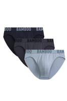 Atlantic Herren Slips 3er Pack – Sportlicher Schnitt, Bambus-Baumwoll-Mix, Atmungsaktiv, Komfortabel, Farben: Grau, Schwarz, Blau, Beige, Grün, Frühling/Sommer 2025