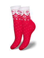 Kinder-Weihnachtssocken Stars and dots 1306.001, Farbe Ecru, Größe 35-37