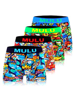 Sestimi Underwear Herren Boxershorts – Bequeme Baumwollunterwäsche mit Print, 4er Pack, Elastisch, Mehrfarbig, Modell MPR80526, Ideal für Alltag, Regular Fit