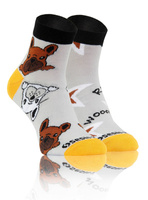 Sesto Senso Skarpetki Bunt Baumwolle – Modische Kurzsocken mit Bulldoggenmuster, Atmungsaktiv, Komfortabel, Für Männer und Frauen, Vielseitig, Mehrfarbig, Ideal für Alltag und Elegante Outfits