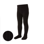 Gestreifte Baumwollstrumpfhose schwarz