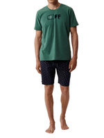 Herren Pyjama nmp-395 Grau/Marine/Grün/Blau