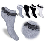 5x Milena Baumwollsocken mit Spitze