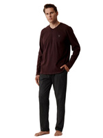 Herren Schlafanzug Serie Nmp-389 Schwarz Rot