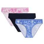 Damen Bikini-Slips 3LP-207 Rosa/Marine/Blau