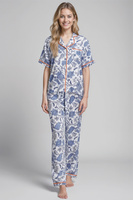 Damen Schlafanzug Atrani Blau Gemustert