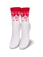 Kinder-Weihnachtssocken Stars and dots 1306.001, Farbe Ecru, Größe 35-37