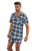 Sesto Senso Herren Pyjama Set – Kurze Baumwoll-Pyjama mit Knopfleiste, Atmungsaktiv und Weich, Klassischer Kragen, Mehrfarbig, Ideal für Zuhause und Schlaf, 100% Baumwolle, Made in Poland