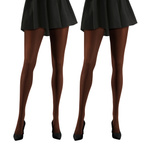 Sesto Senso Damen Strumpfhosen Set – Blickdichte Mikrofaser CALDO 70 DEN, Komfortabel, Nahtlos, Schwarz, 2er Pack, Größe 3, Elegante Alltagsmode