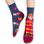 Socken für Jungen mit Feuerwehrmann-Motiven. 014 CG373 Denim