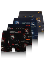 Sestimi Underwear Herren Boxershorts Set – Bequeme Baumwollunterwäsche mit Print, 4er Pack, Multicolor, Modell MPC80506, Atmungsaktiv und Passgenau, Für Männer